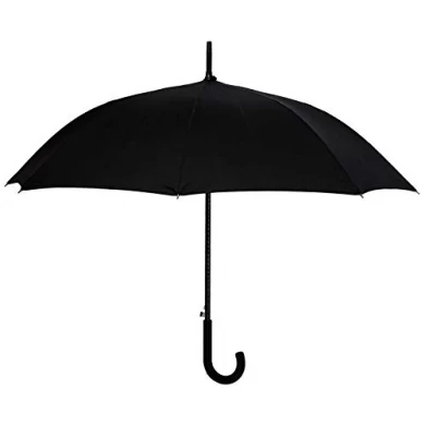 LotusUmbrella Auto Open 100% Polyester Straight Umbrella with Rubber Coated Plastic Handle
