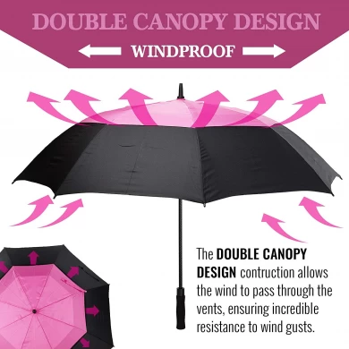 LotusUmbrella hoge kwaliteit groot formaat voor 2 persoons golfparaplu met dubbele luifel