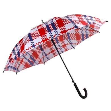 New Design Fashion Custom Print HH-S700 Auto Open Windproof Straight Umbrella