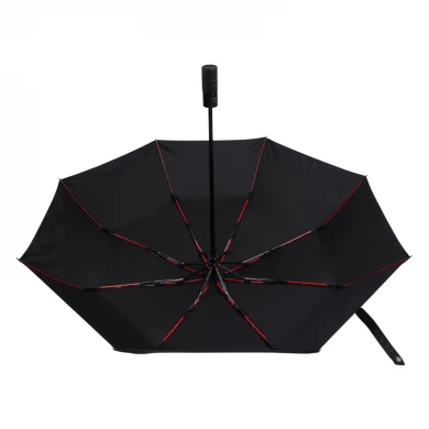 New Items from Shaoxing Factory 3 Fold Colored Windproof Frame Compact Business Umbrella with Tire Pattern Handle