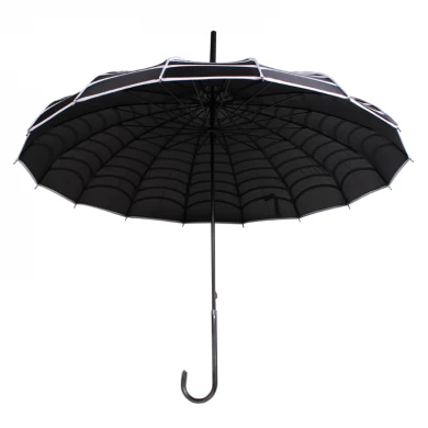 새로운 인쇄 디자인 스파이더 웹 인쇄 16 갈비뼈 돔 파고다 모양의 트럼프 우산