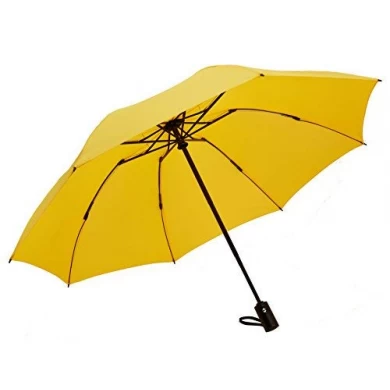 New invention yellow windproof 23‘’8k auto open close inverted 3 folding umbrella
