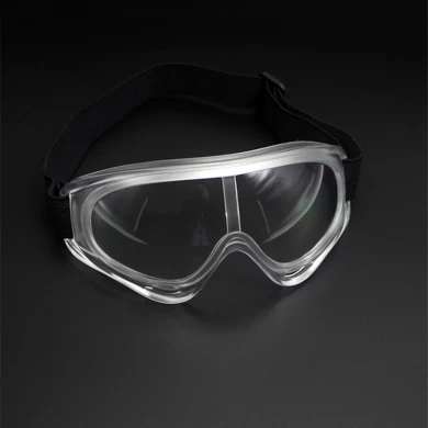 眼镜上方无通风口的护目镜，透明镜片，防雾，抗冲击，防尘，透气的安全眼镜
