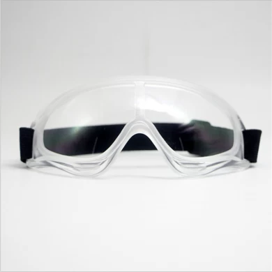 Non-vented safety goggles over glasses, clear lenses anti-fog anti-impact dust-proof breathable safety glasses