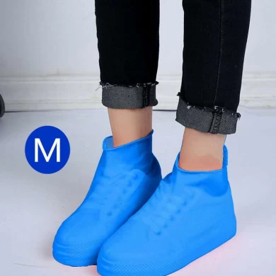 Outdoor rainy waterproof shoes cover rain anti-slip thick wear-resistant silicone adult children black rain boots
