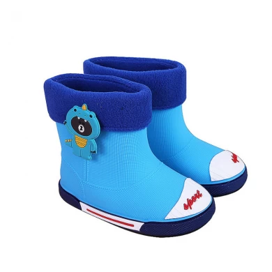 PVC rain boots shoes Waterproof winter boys and girls snow boot velvet warm non-slip shoes for Kids