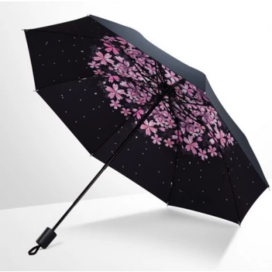 Populaire UV-bescherming 25 inch 3 opvouwbare paraplu 10 ribben gevouwen paraplu met perfecte kwaliteit