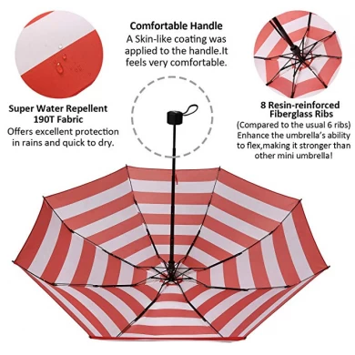 프로모션 3 접는 우산 수동 오픈 경량 휴대용 배 우산