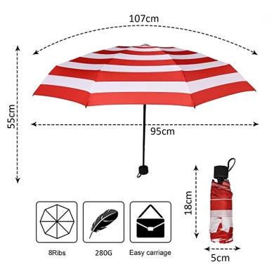 Promotionele 3 opvouwbare paraplu handmatig open lichtgewicht draagbare opvouwbare paraplu