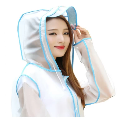 Promotional Adult both sexes transparent raincoat durable polyethylene custom raincoat EVA rain wear
