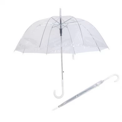 Рекламный автоматический открытый прозрачный дешевый прозрачный прямой зонт