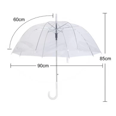 Promocyjny automatyczny otwarty przezroczysty najtańszy jasny parasol