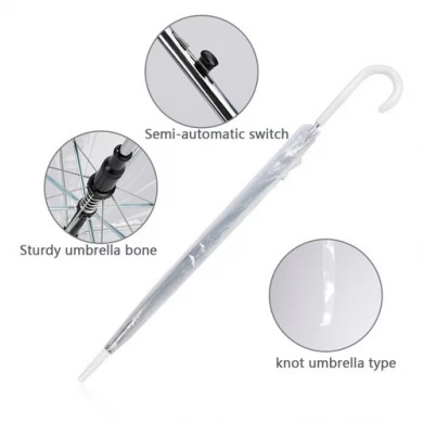 Promotional Auto Open Transparent Cheapest Clear Straight Umbrella