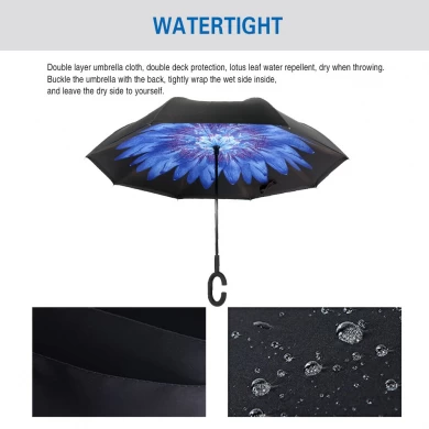 Выдвиженческий дешевый зонтик рекламы обратный перевернутый зонтик с двойной слой ткани