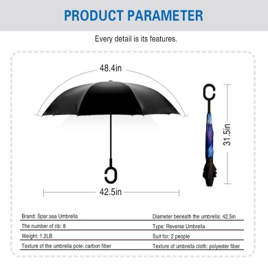 Paraguas barato promocional Publicidad invertida Paraguas invertido con tela de doble capa