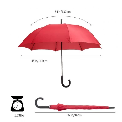 Grand parapluie droit de poignée de crochet ouvert automatique britannique promotionnel de poignée de crochet
