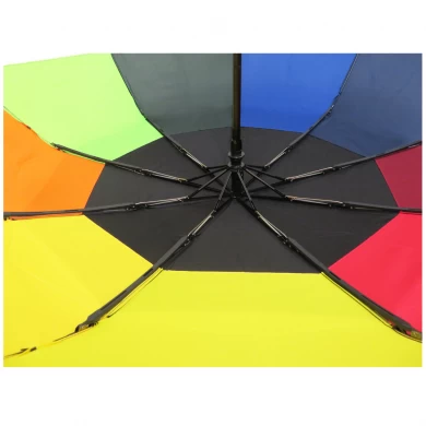 Rainbow double layer fold canopy umbrella