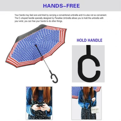 Winddichter Doppelschicht-Regenschirm mit Logo-Aufdruck für Werbezwecke