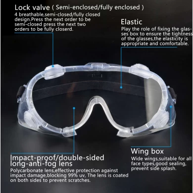 Safety goggle protective eyewear, safety glasses impact goggles, clear anti-fog lenses safety goggles for eye protection