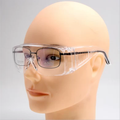 Safety goggle protective eyewear, splash shield safety glasses impact goggles, wide-vision clear plastic goggles