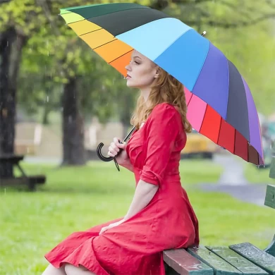 Straight Rainbow Umbrella for Ladies Gifts