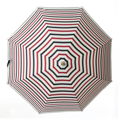 Parapluie droit féminin à rayures avec poignée en PU