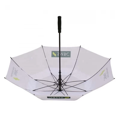 Paraguas chino a prueba de viento fuerte de alta calidad de la fábrica del golf del marco de la fibra de vidrio