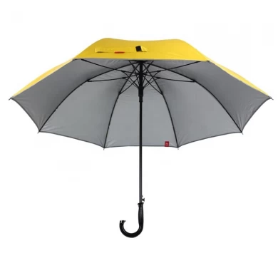 Recubrimiento de plata a prueba de sol dentro del paraguas del logotipo publicitario con bolsa de transporte