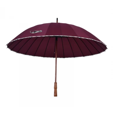 Superwindproof 24k hotsales 중국 나무 우산 사용자 정의 로고와 함께