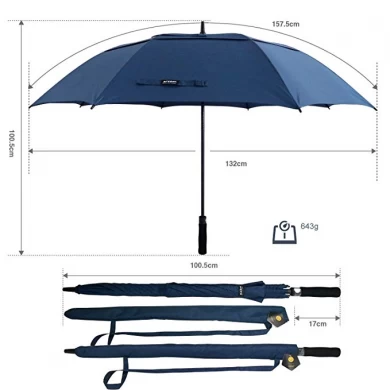 Paraguas de encargo barato de gran tamaño de calidad superior del golf de la impresión del logotipo de la pulgada 60 para la familia