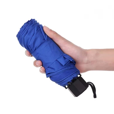 Top popular mini manual open windproof sunproof 3 folding umbrella