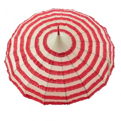 도매 16 리브 매뉴얼 오픈 숙녀 파라솔 레이스 파라솔 핑 야외 파고다 우산