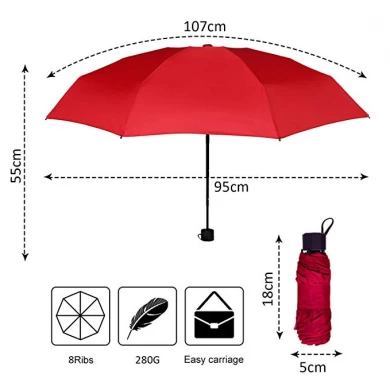 Wholesale Amazon choice manual open 95cm 8 ribs mini folding umbrella for travel