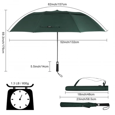 도매 자동 열기 강한 방풍 바람 방지 2 배 배출 우산