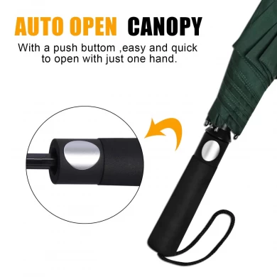 Wholesale Auto Open Strong Windproof Wind Resistant 2 Fold Vented Umbrella