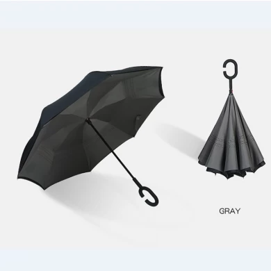 Groothandel Dubbellaags Winddicht Dubbellaags C Handvat Auto Omgekeerde Omgekeerde Paraplu