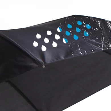 Groothandel Opvouwbare automatische kleurwissel bij natte winddichte 3-voudige Magic-paraplu