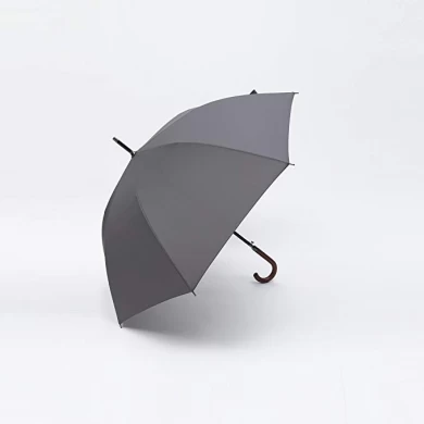 Wholesale Promotional  J Hook Wooden Handle single layer straight Umbrella