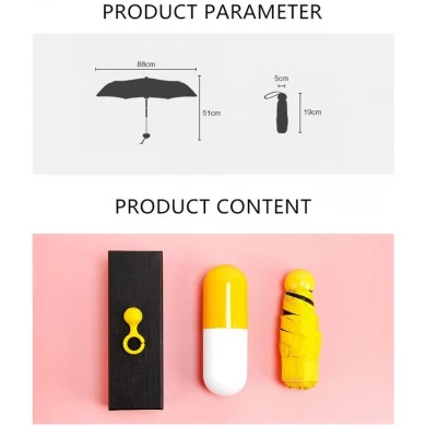 Tragbarer manueller kompakter Großhandelskapsel-Regenschirm