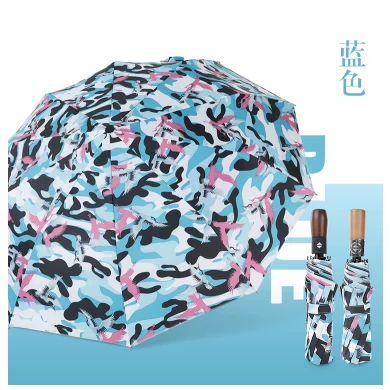 Wholesale auto 3 folding umbrella pongee rain UV Umbrella
