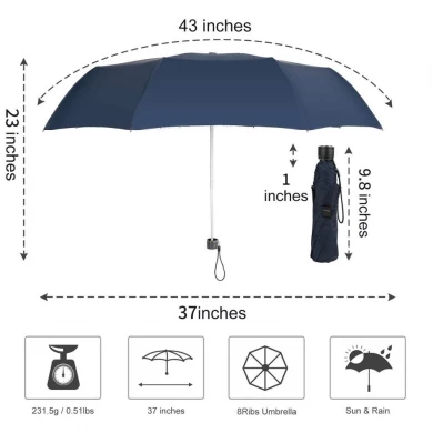 Vente en gros moins cher un dollar 3 fois manuel parapluie ouvert logo personnalisé