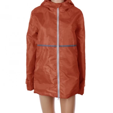 Wholesale high quality waterproof colorful worker Manufacturer's Ladies Full Zip Hooded Rain Coat