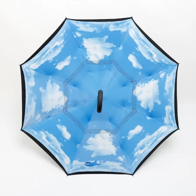 Windproof Compact Reverse Umbrella for Car