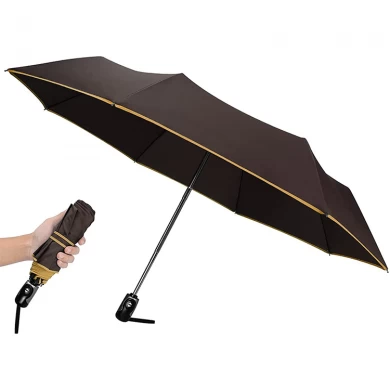 Windproof Travel Three Folding Umbrellas with Logo