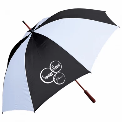 Paraguas recto de madera de la promoción del logotipo de Advertsing del eje