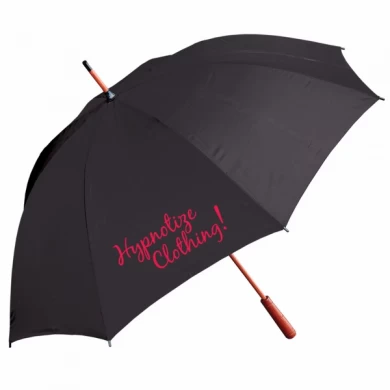 Paraguas recto de madera de la promoción del logotipo de Advertsing del eje