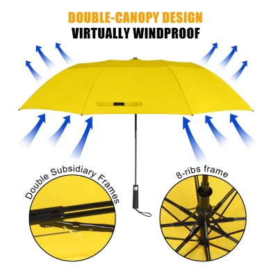 custom logo paraplu automatisch open handmatig sluiten 2 opvouwbare golfparaplu