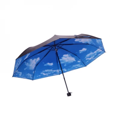 paraguas abierto personalizado de tres pliegues