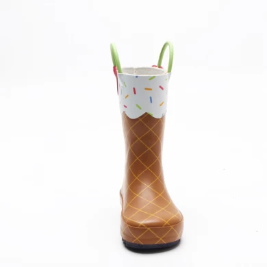 new High quality custom cute printing fashion girls rubber boots wholesale