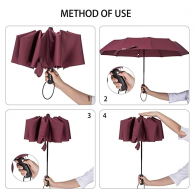 雨と太陽の傘のための最高品質のオートオープンとオートクローズ折りたたみ傘と防風傘